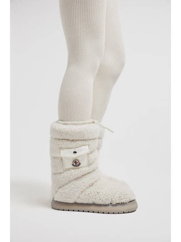 Gaia Pocket Mid Shearling Winter Boots White - MONCLER - BALAAN 5