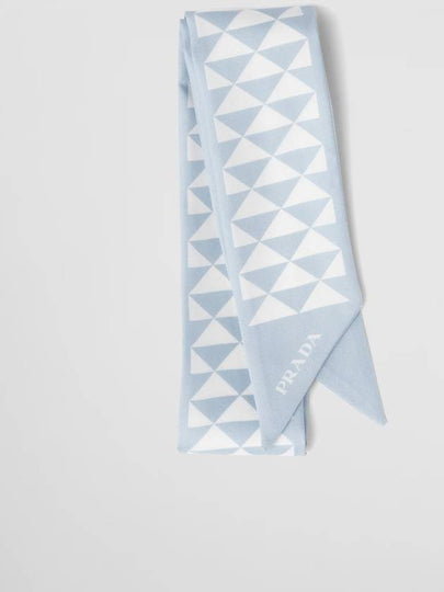 Print Twill Scarf Sky Blue - PRADA - BALAAN 2