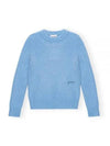 Embroidered Logo Alpaca Blend Knit Top Blue - GANNI - BALAAN 2