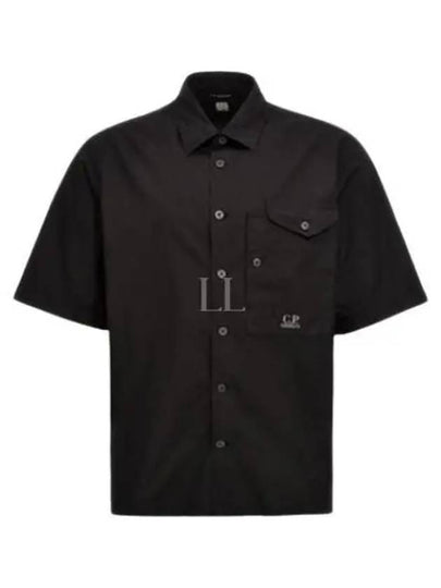 Cotton Popeline Short Sleeve Shirt Black - CP COMPANY - BALAAN 2