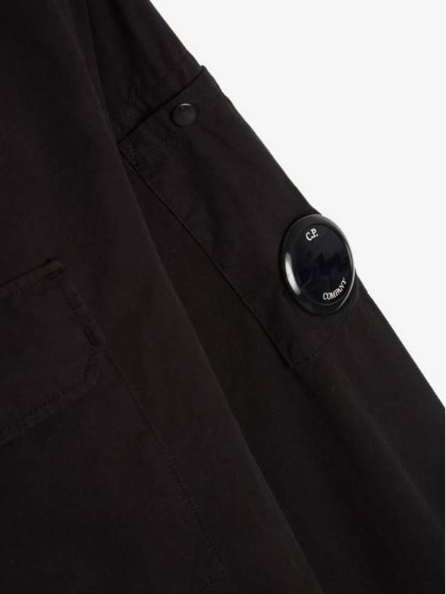 Gabardine Zipped Long Sleeve Shirt Black - CP COMPANY - BALAAN 8