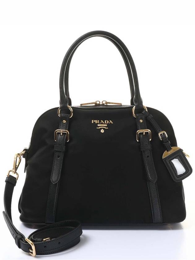 Pocono Two-Way Round Tote Bag Black - PRADA - BALAAN 2