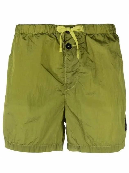 Logo Patch Swim Shorts Green - STONE ISLAND - BALAAN.