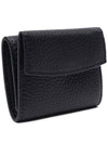 Trifold Stitched Leather Half Wallet Black - MAISON MARGIELA - BALAAN 4