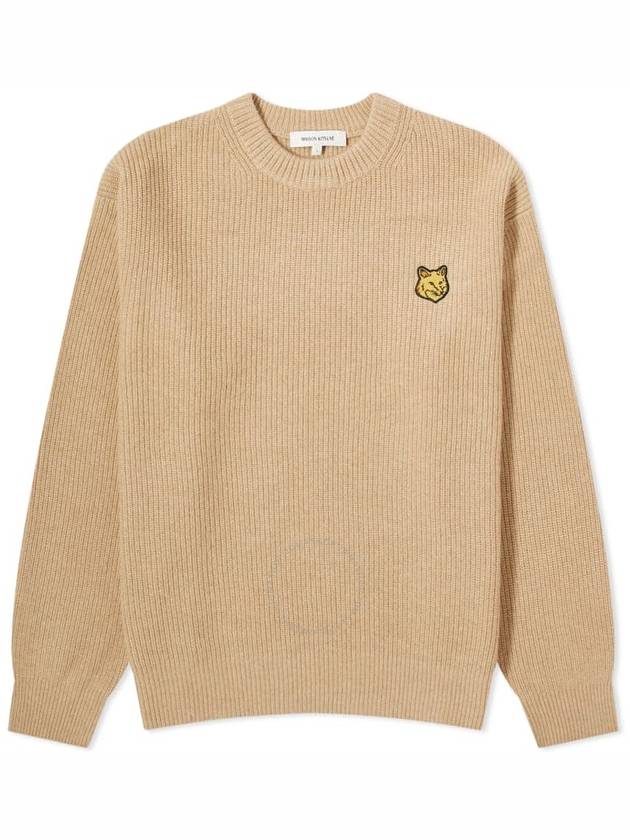 Maison Kitsune Men's Fox-Patch Ribbed-Knit Jumper, Size Medium - MAISON KITSUNE - BALAAN 1