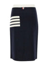 Double Face Merino 4 Bar A Line Skirt Navy - THOM BROWNE - BALAAN 3