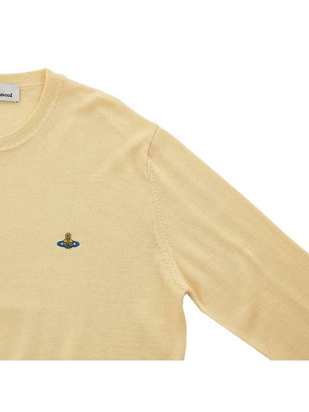 Men's ORB Embroidered Logo Wool Knit Top Yellow - VIVIENNE WESTWOOD - BALAAN 5