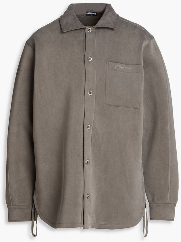 Men's Pocket Long Sleeve Shirt Gray - JACQUEMUS - BALAAN.