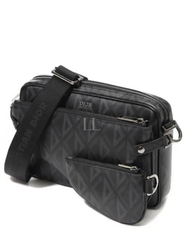 CD Diamond Triple Saddle Pouch Cross Bag Black - DIOR - BALAAN 2