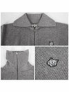 Fox Head Patch Half Zip Up Knit Top Grey Melange - MAISON KITSUNE - BALAAN 6