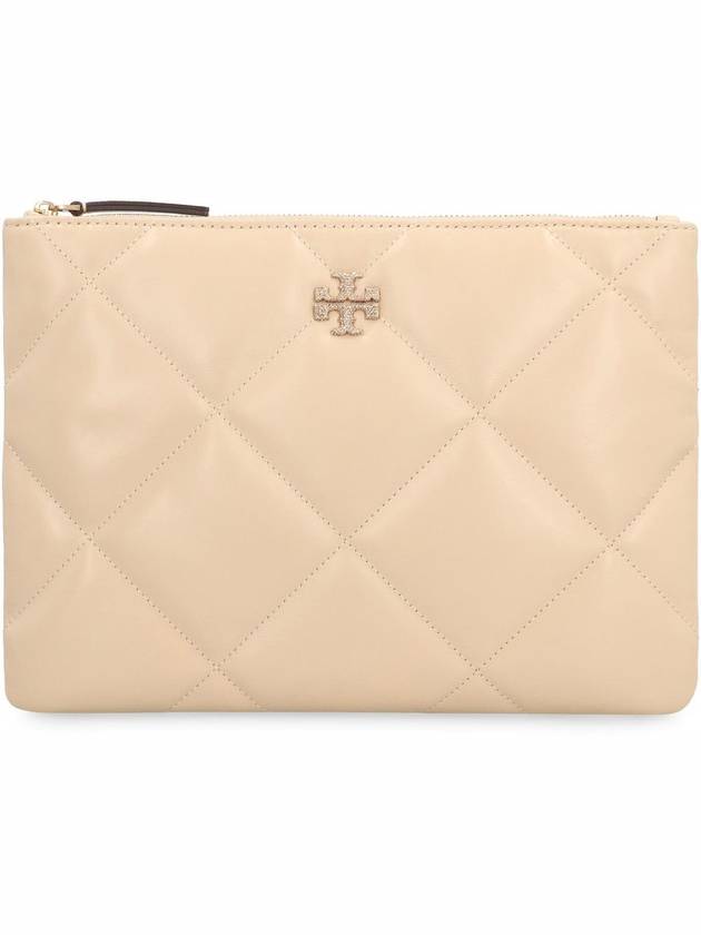 Kira Quilted Clutch Bag Beige - TORY BURCH - BALAAN 3