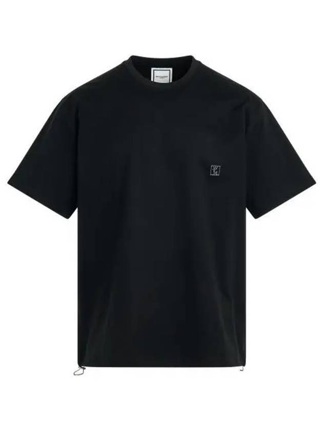 Men's String Cotton Short Sleeve T-Shirt Black - WOOYOUNGMI - BALAAN 1