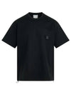 Men's String Cotton Short Sleeve T-Shirt Black - WOOYOUNGMI - BALAAN 1