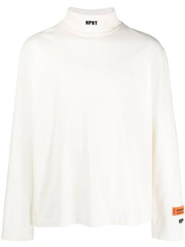 HPNY Logo Embroidered Turtleneck White - HERON PRESTON - BALAAN 1