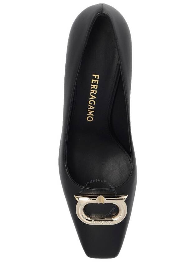 Gancini Leather Pumps Black - SALVATORE FERRAGAMO - BALAAN 4