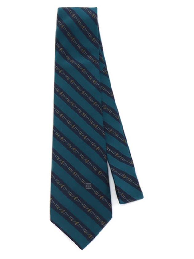 100 silk green navy striped pattern tie - CELINE - BALAAN 3