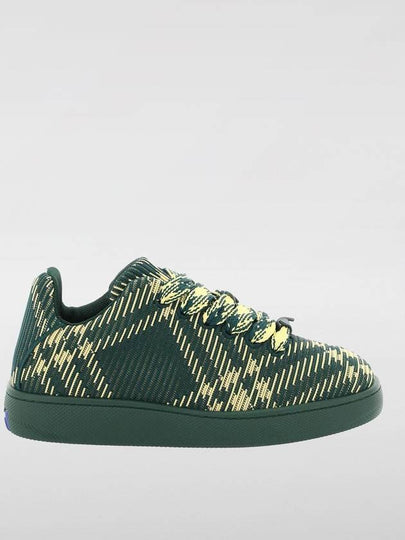 Check Square Toe Low Top Sneakers Green - BURBERRY - BALAAN 2