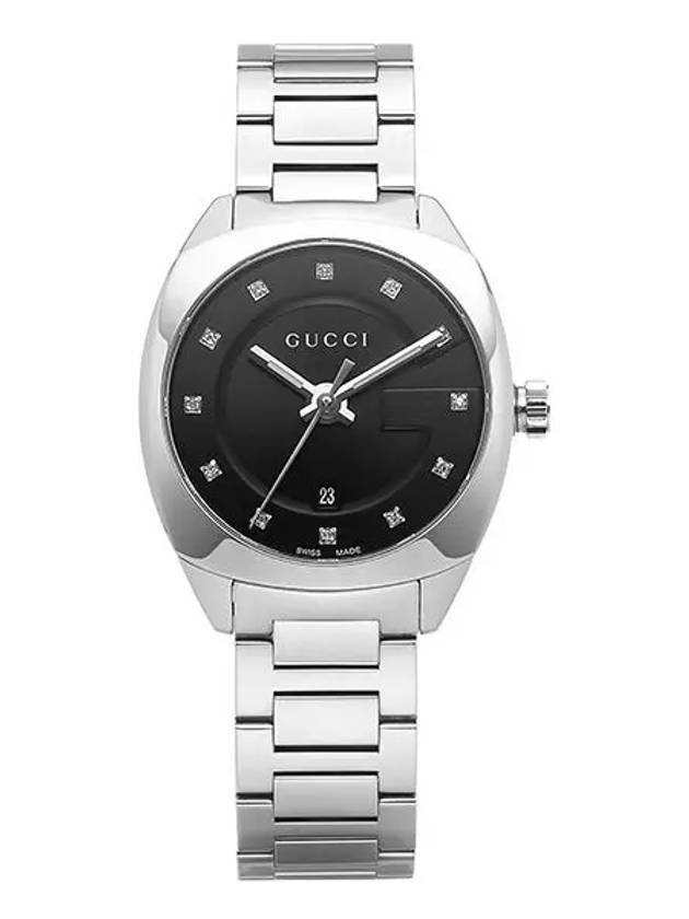 Women G Timeless Black Dial Metal Watch Silver - GUCCI - BALAAN 1