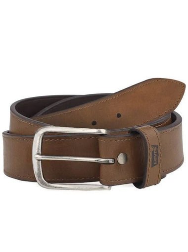 Logo Print Leather Belt Brown - LEVI'S - BALAAN 1