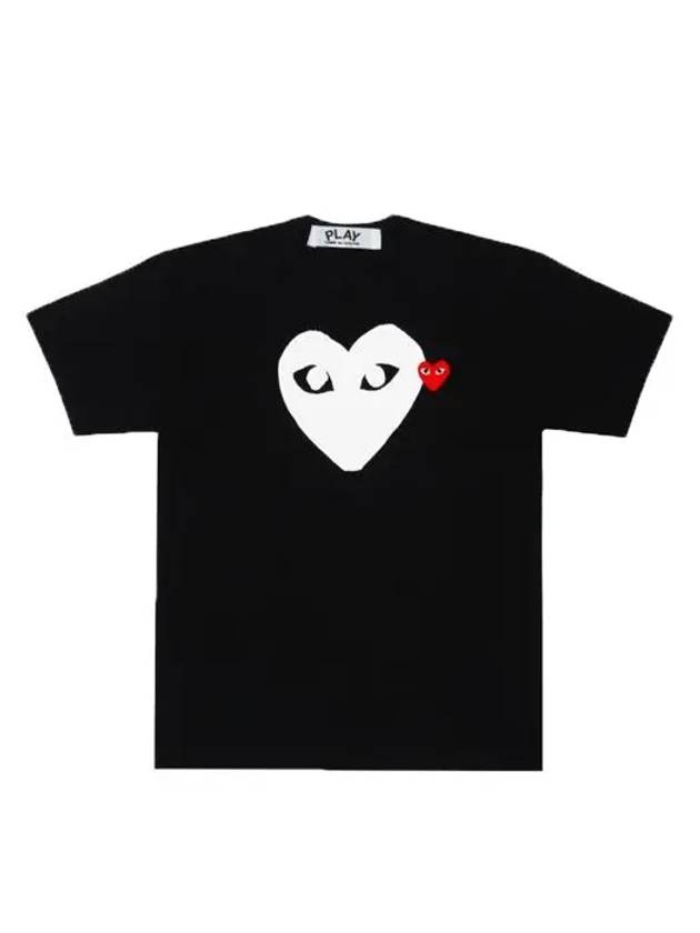 Double Heart Short Sleeve T-Shirt Black - COMME DES GARCONS - BALAAN 3