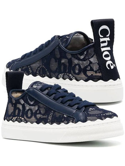 Lauren Lace Low Top Sneakers Navy - CHLOE - BALAAN 2