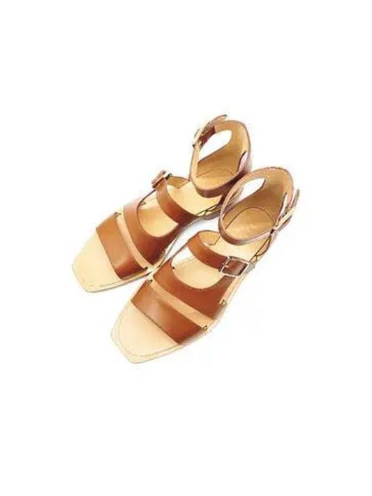 Brown leather strap gold buckle sandals 7X1343 - ANCIENT GREEK SANDALS - BALAAN 1