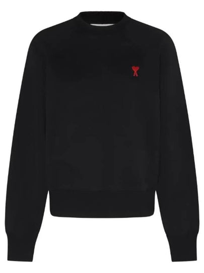 Small Heart Logo Sweatshirt Black - AMI - BALAAN 2