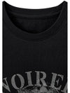 Archive Print Crop Short Sleeve T-Shirt Black - NOIRER FOR WOMEN - BALAAN 10