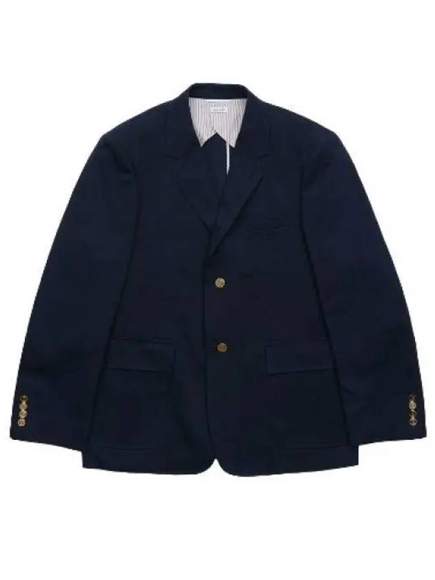 Dyed Gabardine Unconstructed Cotton Jacket Navy - THOM BROWNE - BALAAN 2