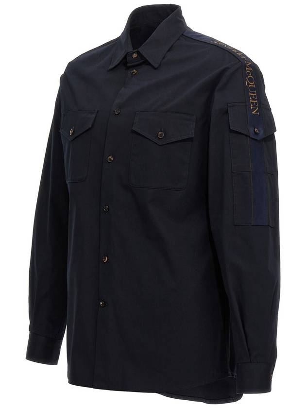 24FW Long Sleeve Shirt 655486QSAA7 4100 Blue - ALEXANDER MCQUEEN - BALAAN 4