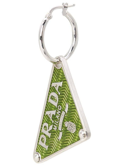 Women's Triangle Logo Earrings Green - PRADA - BALAAN 2