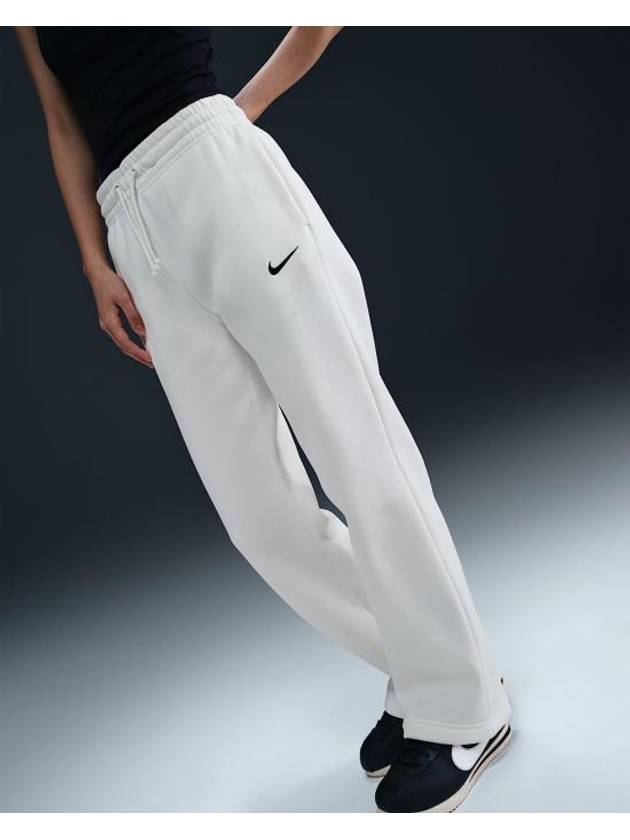 Sportswear Phoenix Fleece Mid-Rise Open Hem Track Pants White - NIKE - BALAAN 2