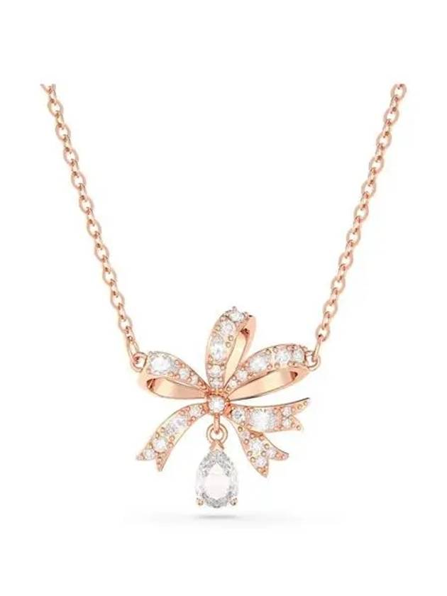 Hyperbola Volta Bow Pendant Necklace Rose Gold - SWAROVSKI - BALAAN 2