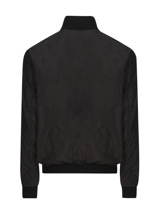 Reversible Wool Nylon Bomber Jacket Black - PRADA - BALAAN 3