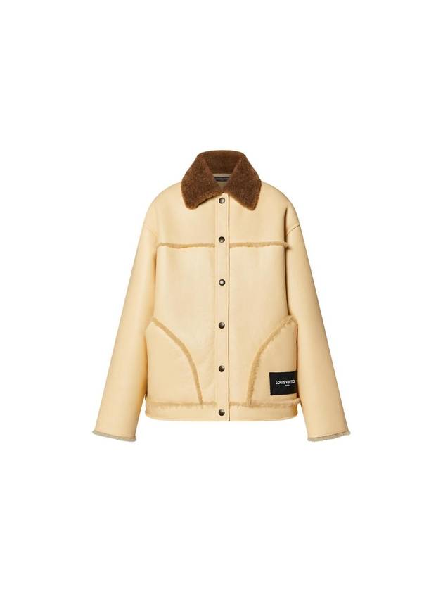 Reversible Boxy Shearling Jacket Beige - LOUIS VUITTON - BALAAN 1