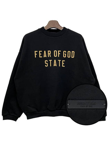 Logo Fleece Sweatshirt Black 192BT246260F - FEAR OF GOD ESSENTIALS - BALAAN 1