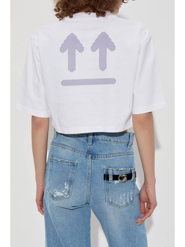 Off-White Short T-shirt With Printed Logo, Women's, White - OFF WHITE - BALAAN 4