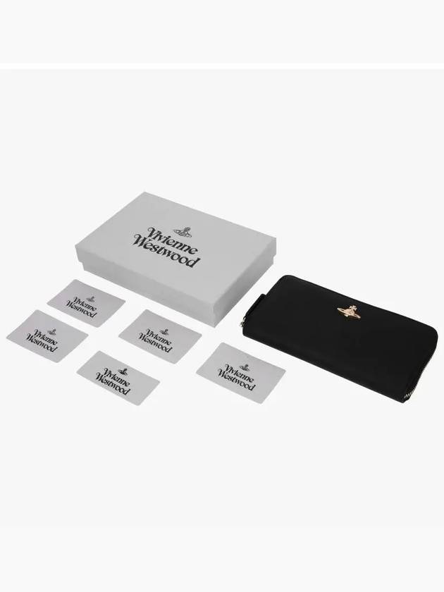 Logo Zip Around Long Wallet Black - VIVIENNE WESTWOOD - BALAAN 4