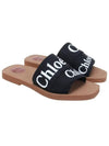 Woody Logo Flat Mule Slippers Black - CHLOE - BALAAN 2