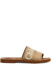 Woody Logo Canvas Strap Flat Mule Beige - CHLOE - BALAAN 5