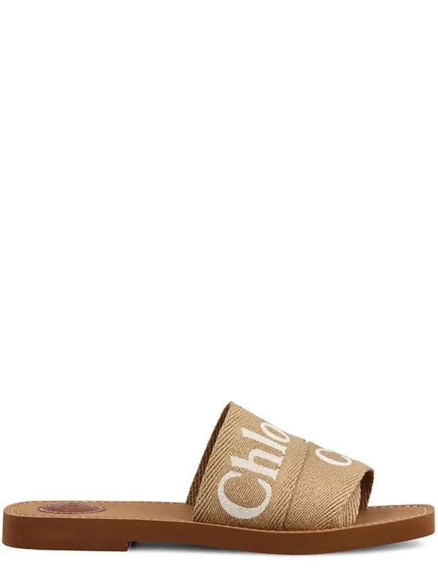 Woody Logo Canvas Strap Flat Mule Beige - CHLOE - BALAAN 5