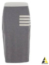 Double Face Merino 4 Bar A Line Skirt Light Grey - THOM BROWNE - BALAAN 2