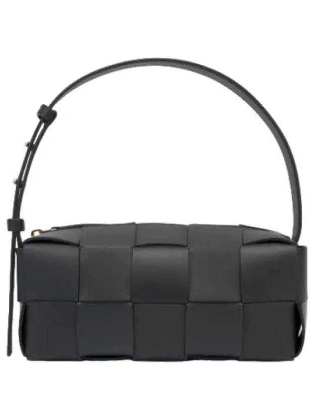 Small Brick Cassette Shoulder Bag Black - BOTTEGA VENETA - BALAAN 1