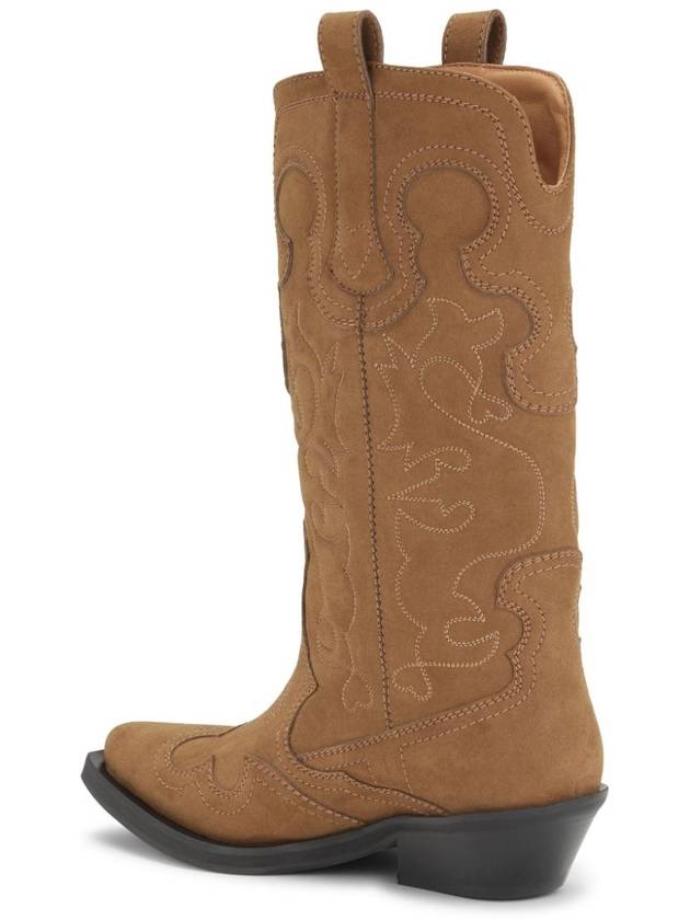 Shaft Embroidered Mid Boots Brown - GANNI - BALAAN 3