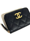 Zipper card wallet black gold caviar AP3521 - CHANEL - BALAAN 4