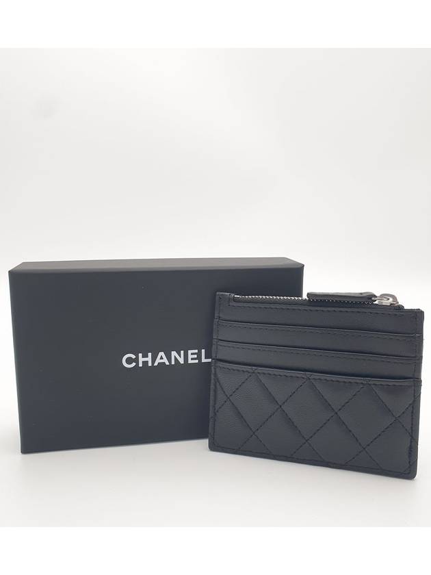 Card Holder Black Lambskin Silver Card Wallet AP3408 - CHANEL - BALAAN 2