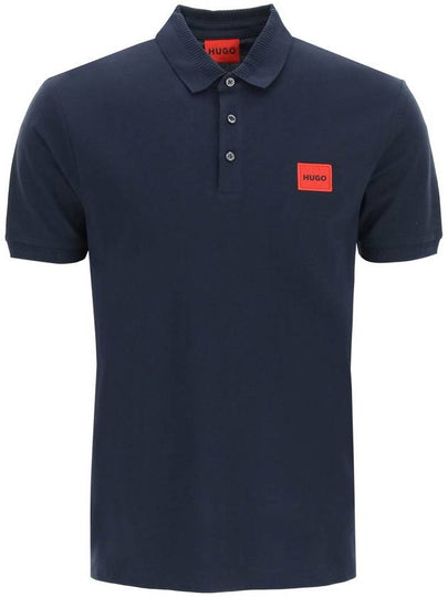 Red Logo Patch Short Sleeve PK Shirt Navy - HUGO BOSS - BALAAN 2