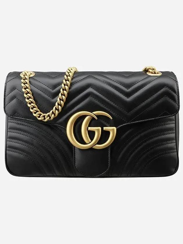 GG Marmont Matelasse Medium Shoulder Bag Black - GUCCI - BALAAN 2