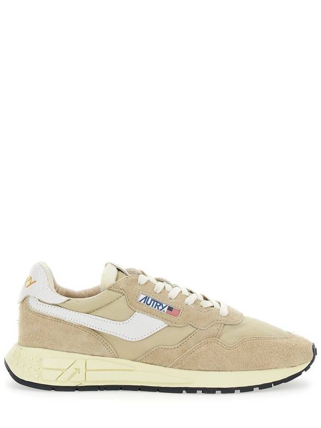 'Reel Wind' Beige Low Top Sneakers With Logo Detail In Suede Man - AUTRY - BALAAN 1