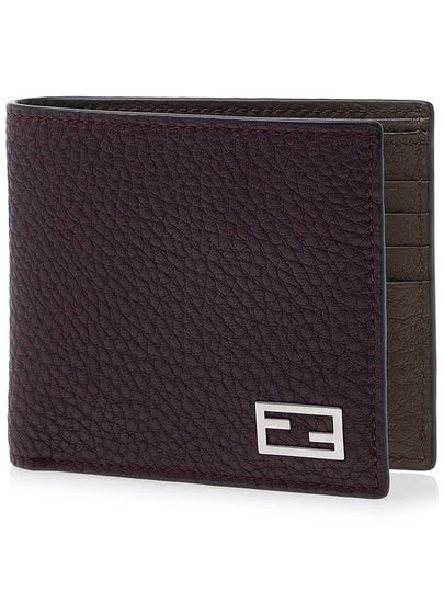 Baguette Leather Half Wallet Burgundy - FENDI - BALAAN 2